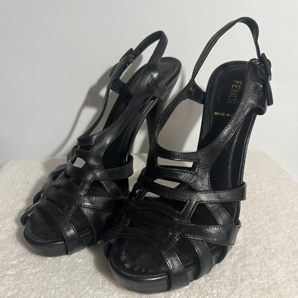 Fendi black strappy heels - Picture 3 of 9